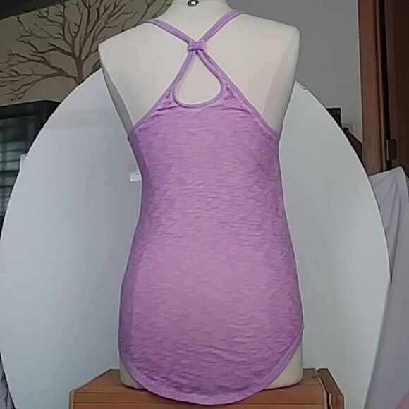 SO Brand Tank Top Racer Back Heathered Purple Burn Out - Picture 2 of 11